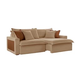 Sofá 3 Lugares Retrátil e Reclinável Dubai Linho Bege 190 cm