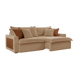 Sofá 3 Lugares Retrátil e Reclinável Dubai Linho Bege 210 cm