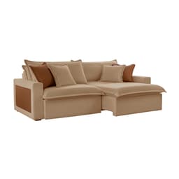 Sofá 3 Lugares Retrátil e Reclinável Dubai Linho Bege 230 cm