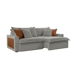 Sofá 3 Lugares Retrátil e Reclinável Dubai Linho Cinza 190 cm