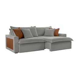 Sofá 3 Lugares Retrátil e Reclinável Dubai Linho Cinza 210 cm