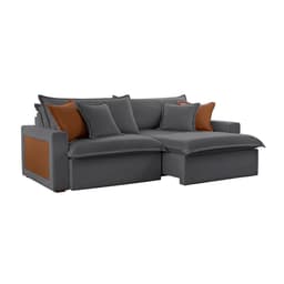 Sofá 3 Lugares Retrátil e Reclinável Dubai Veludo Cinza 190 cm