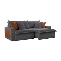 Sofá 3 Lugares Retrátil e Reclinável Dubai Veludo Cinza 230 cm