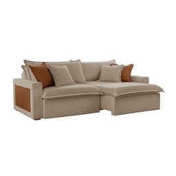 Sofá 3 Lugares Retrátil e Reclinável Dubai Veludo Marrom 190 cm