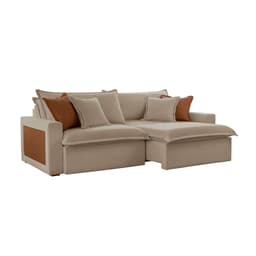 Sofá 3 Lugares Retrátil e Reclinável Dubai Veludo Marrom 210 cm