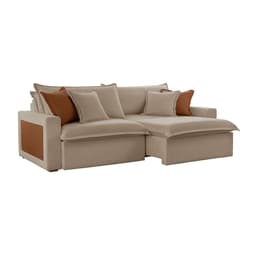 Sofá 3 Lugares Retrátil e Reclinável Dubai Veludo Marrom 230 cm