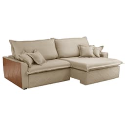 Sofá 3 Lugares Retrátil e Reclinável Faroé Linho Off White 216 cm