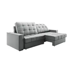 Sofá 3 Lugares Retrátil e Reclinável Goya com USB Veludo Cinza 200 cm