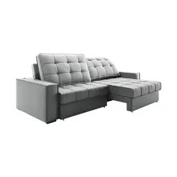 Sofá 3 Lugares Retrátil e Reclinável Goya com USB Veludo Cinza 240 cm