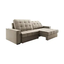 Sofá 3 Lugares Retrátil e Reclinável Goya com USB Veludo Fendi 280 cm