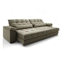 Sofá 3 Lugares Retrátil e Reclinável Majestic Veludo Fendi