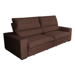 Sofá 3 Lugares Retrátil e Reclinável Mustang Veludo Café 230 cm