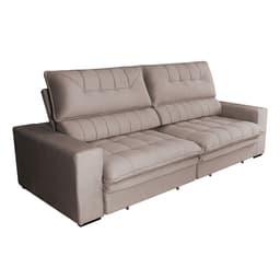 Sofá 3 Lugares Retrátil e Reclinável Mustang Veludo Castanho 210 cm