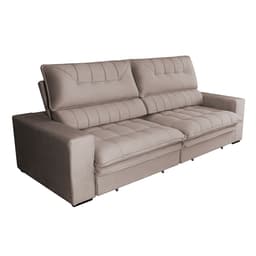 Sofá 3 Lugares Retrátil e Reclinável Mustang Veludo Castanho 230 cm