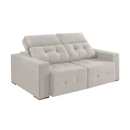 Sofá 3 Lugares Retrátil e Reclinável Roma Veludo Areia 210 cm