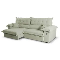 Sofá 3 Lugares Retrátil e Reclinável com USB Absoluto Linho Verde