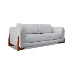 Sofá 3 Lugares Yves Bouclé Cinza 230 cm