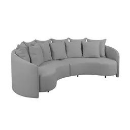 Sofá 4 Lugares Amêndoa Linho Cinza 288 cm