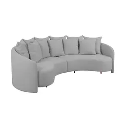 Sofá 4 Lugares Amêndoa Linho Gelo 288 cm