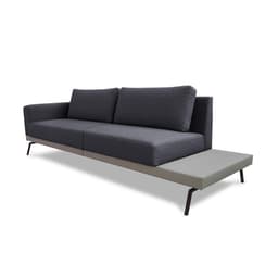 Sofá 4 Lugares Matteo com Mesa de Apoio Direita Linho Cinza 260 cm