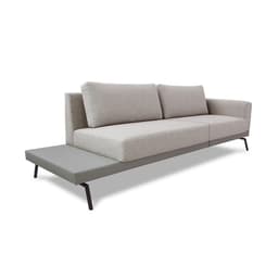 Sofá 4 Lugares Matteo com Mesa de Apoio Esquerda Linho Bege 260 cm