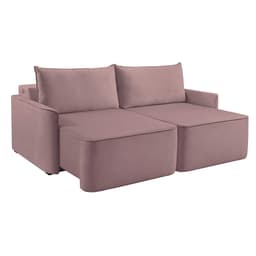 Sofá 4 Lugares Retrátil Moon com USB Linho Rosa 260 cm