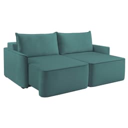 Sofá 4 Lugares Retrátil Moon com USB Linho Verde 260 cm