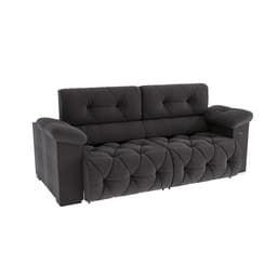 Sofá 4 Lugares Retrátil e Reclinável Astro Veludo Chumbo