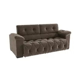 Sofá 4 Lugares Retrátil e Reclinável Astro Veludo Marrom