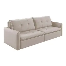 Sofá 4 Lugares Retrátil e Reclinável Braga Linho Cru 260 cm