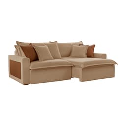 Sofá 4 Lugares Retrátil e Reclinável Dubai Linho Bege 270 cm