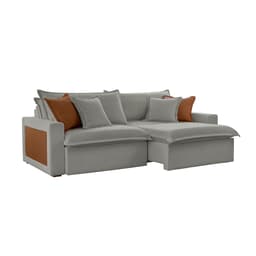 Sofá 4 Lugares Retrátil e Reclinável Dubai Linho Cinza 270 cm