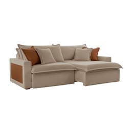 Sofá 4 Lugares Retrátil e Reclinável Dubai Veludo Marrom 270 cm