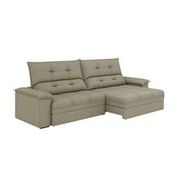 Sofá 4 Lugares Retrátil e Reclinável Everest Veludo Slim Castor 260 cm