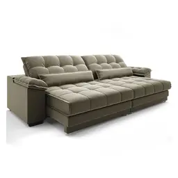 Sofá 4 Lugares Retrátil e Reclinável Majestic Veludo Fendi