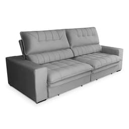 Sofá 4 Lugares Retrátil e Reclinável Mustang Veludo Cinza 250 cm