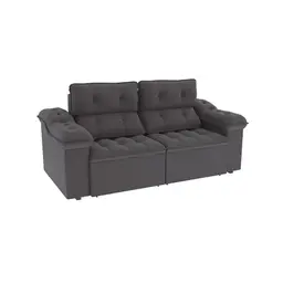 Sofá 4 Lugares Retrátil e Reclinável Sierra Bouclé Chumbo