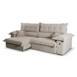 Sofá 4 Lugares Retrátil e Reclinável com USB Absoluto Linho Bege