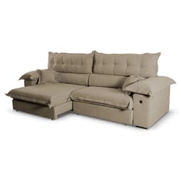 Sofá 4 Lugares Retrátil e Reclinável com USB Absoluto Linho Marrom