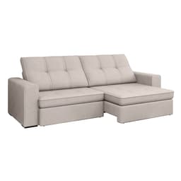 Sofá 4 Lugares Retrátil e Reclinável com USB Versalhes Molas Suede Marfim 270 cm