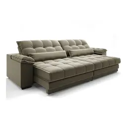 Sofá 5 Lugares Retrátil e Reclinável Majestic Veludo Fendi