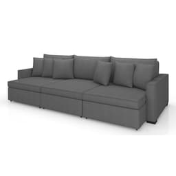 Sofá 5 Lugares Retrátil e Reclinável Rivera Linho Bouclé Grafite 295 cm