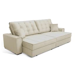 Sofá 5 Lugares Retrátil e Reclinável Splendore Veludo Bege