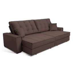 Sofá 5 Lugares Retrátil e Reclinável Splendore Veludo Café