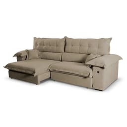 Sofá 5 Lugares Retrátil e Reclinável com USB Absoluto Linho Marrom