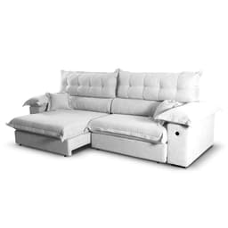 Sofá 5 Lugares Retrátil e Reclinável com USB Absoluto Linho Off White