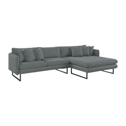 Sofá 5 Lugares Ricco com Chaise Direita Linho Grafite