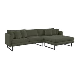 Sofá 5 Lugares Ricco com Chaise Direita Linho Verde