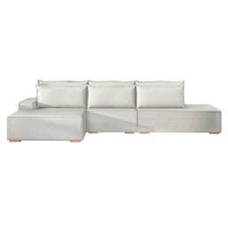 Sofá 5 Lugares Toronto com Chaise Esquerdo Poliéster Creme