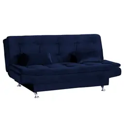 Sofá-Cama 2 Lugares Salomé Veludo Azul Marinho
